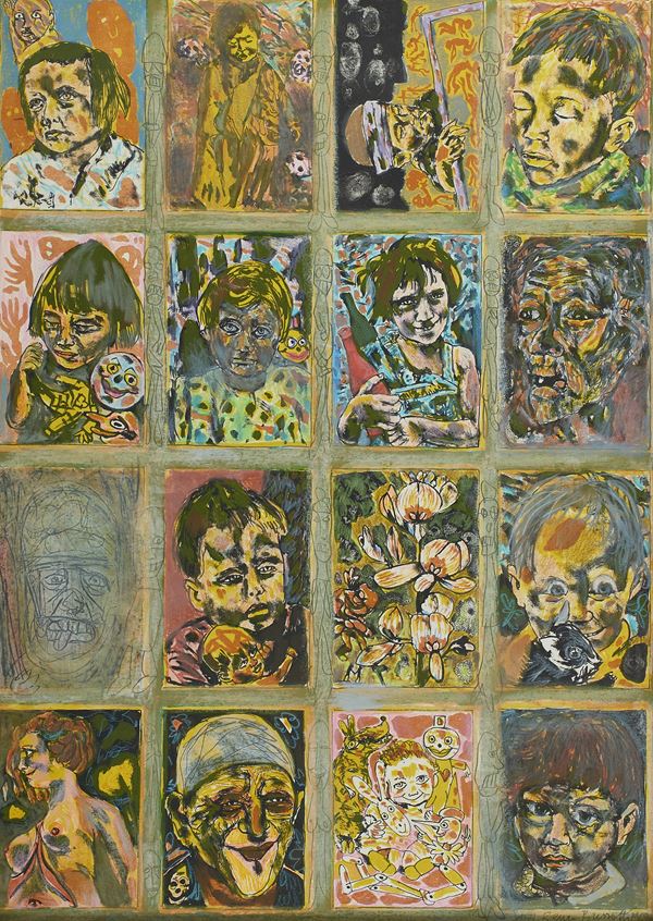 Renzo Bussotti : Sena titolo  (1969/71)  - Tecnica mista su carta applicata su faesite - Asta Arte Moderna e Contemporanea, '800 - '900 e Grafica Internazionale - Fabiani Arte