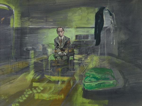 Alberto Sughi : Personaggio in un interno  (1968)  - Olio su tela - Asta Asta di Arte Moderna e Contemporanea '800 e '900	 - Fabiani Arte