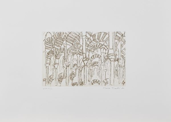 Marco Tirelli : Senza titolo  (1985)  - Acquaforte di cm. 15x22, su carta di cm. 35x50 - Asta Arte Moderna e Contemporanea, '800 - '900 e Grafica Internazionale - Fabiani Arte