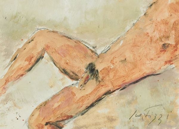 Sergio Scatizzi : Nudo  - Olio e tecnica mista su carta - Asta Arte Moderna e Contemporanea, '800 e'900 - Fabiani Arte