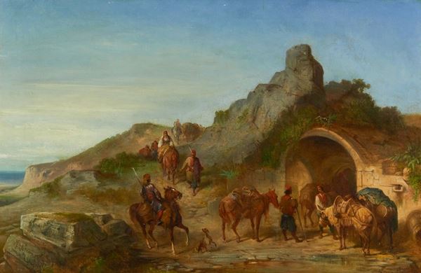 Mariano De Franceschi : La fortezza naturale  - Olio su tela - Asta Arte Moderna e Contemporanea, '800 e'900 - Fabiani Arte