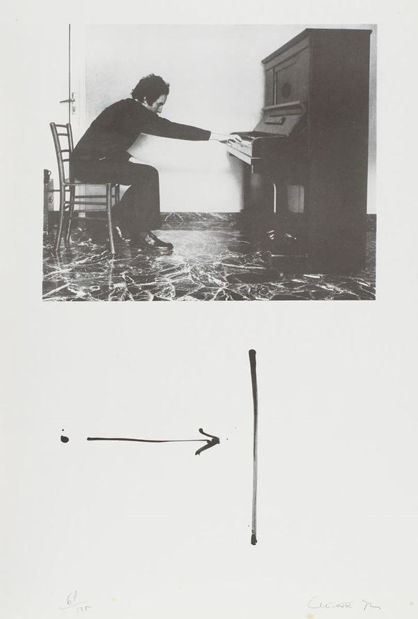 Giuseppe Chiari : Pianoforte  (1972)  - Litografia su cartoncino - Asta Arte Moderna e Contemporanea, '800 e'900 - Fabiani Arte