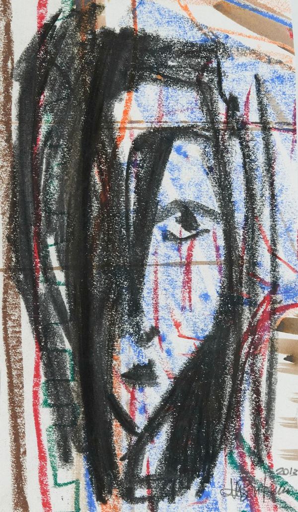 Marina Bufalo : Volto  (2013)  - Pastelli e tecnica mista su carta - Asta Asta di Arte Moderna e Contemporanea '800 e '900	 - Fabiani Arte