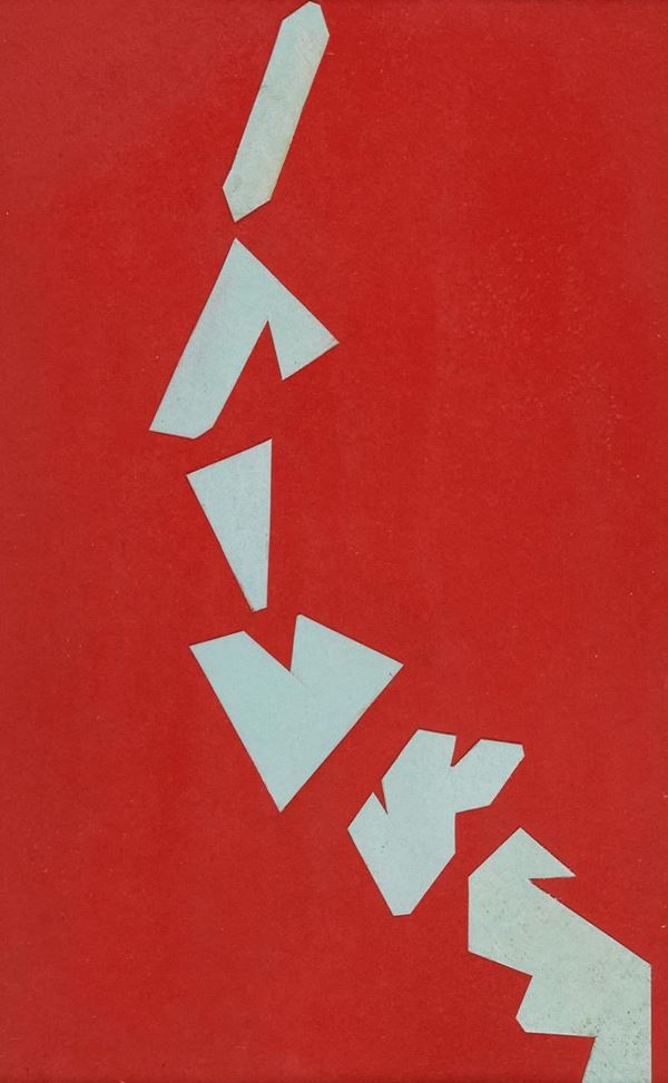 Bruno Caraceni : Idea geometrica immaginaria  (1966)  - Tecnica mista e collage su cartone - Asta Arte Moderna e Contemporanea, '800 e'900 - Fabiani Arte