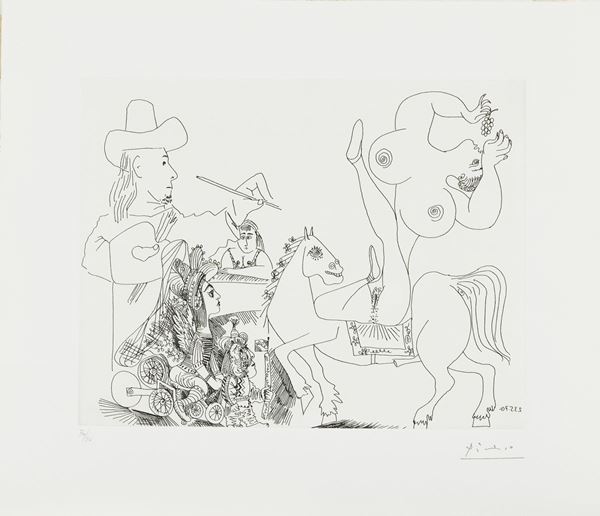 Pablo Picasso : Senza titolo  - Acquaforte di cm. 27,5x35 - Asta Arte Moderna e Contemporanea, '800 e'900 - Fabiani Arte