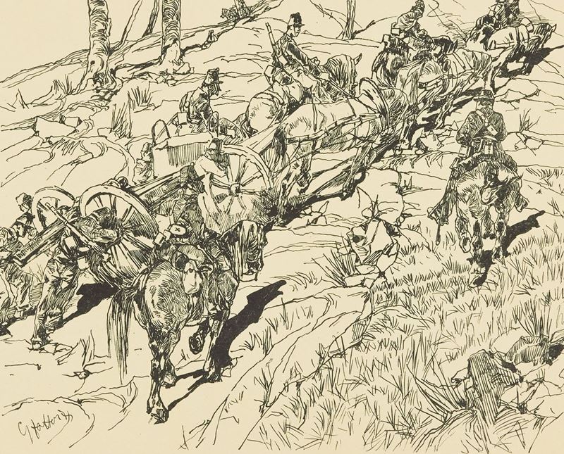 Cartella Contenente Sette Litografie Originali di Giovanni Fattori, con Presentazione di Giovanni...