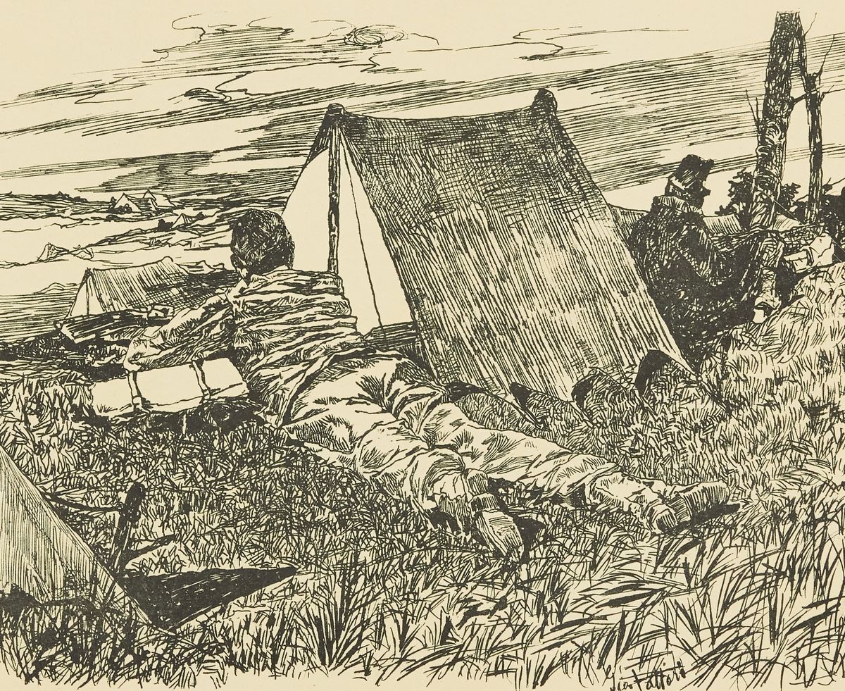 Cartella Contenente Sette Litografie Originali di Giovanni Fattori, con Presentazione di Giovanni...