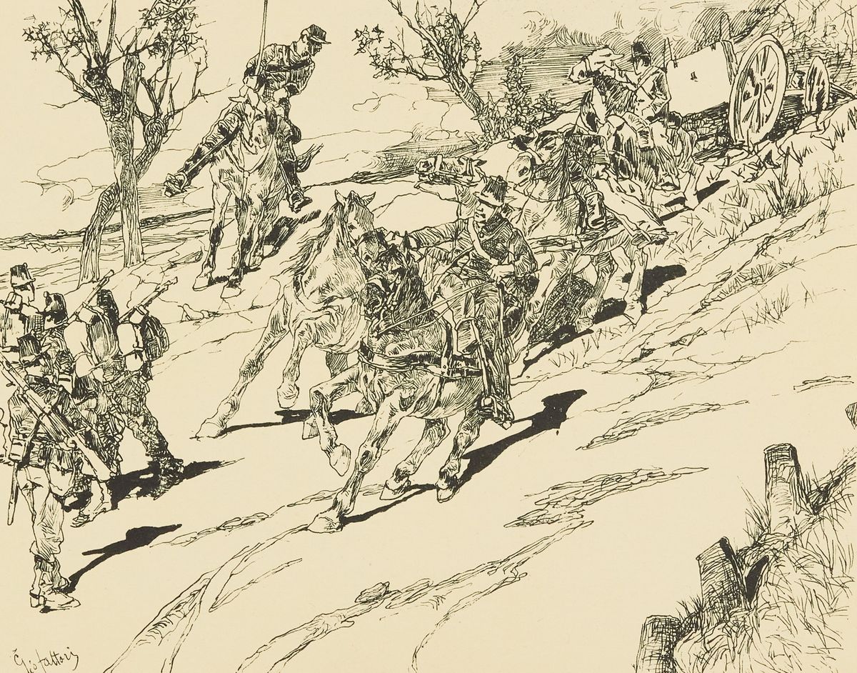 Cartella Contenente Sette Litografie Originali di Giovanni Fattori, con Presentazione di Giovanni...