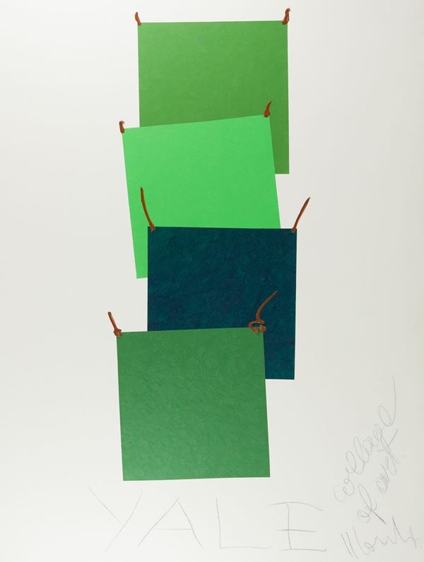 Aldo Mondino : Yale Collage  (1972)  - Olio su tela - Asta Arte Moderna e Contemporanea, '800 e'900 - Fabiani Arte