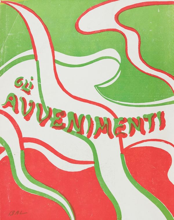 Giacomo Balla : Gli Avvenimenti  (1916)  - Rivista  con copertina serigrafata - Asta Arte Moderna e Contemporanea, '800 e'900 - Fabiani Arte