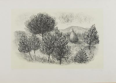 Paesaggio con Alberi e Pagliaio