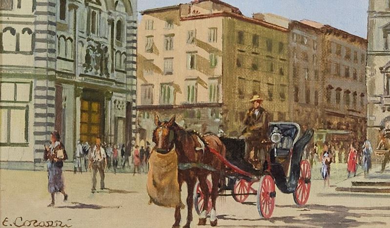 Enrico Corazzi - Carrozza in Piazza San Giovanni