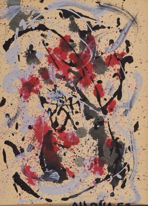 Giuseppe Allosia : Senza titolo  (1952)  - Tecnica mista su cartoncino - Asta Arte Moderna e Contemporanea, '800 e'900	 - Fabiani Arte