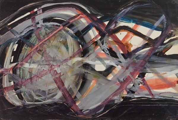 Fortunato Frasc&#224; : Senza titolo  (1961)  - Olio su cartoncino - Asta Arte Moderna e Contemporanea, '800 e'900	 - Fabiani Arte