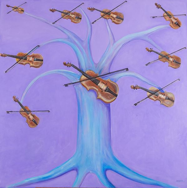 Laura Pacini : L'albero della musica  (2009)  - Olio su tela - Asta Arte Moderna e Contemporanea, '800 e'900	 - Fabiani Arte
