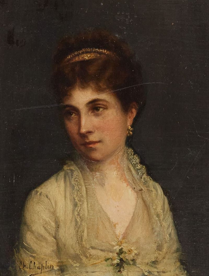 Anonimo (scuola Francese Seconda Metà XIX Secolo) - Ritratto di Nobildonna