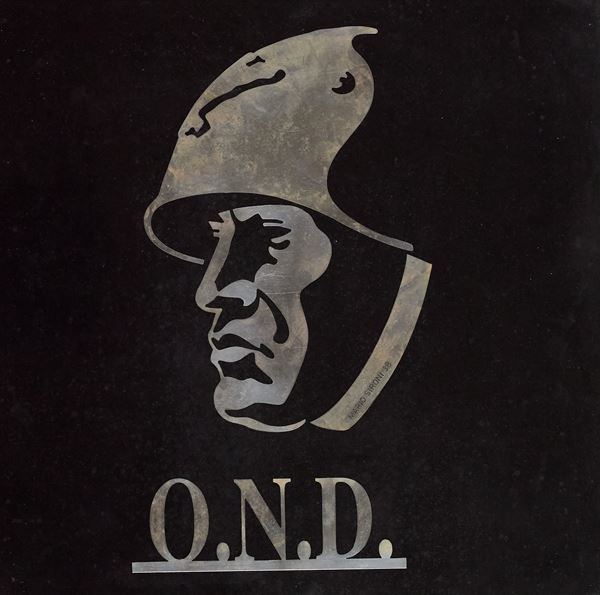 Anonimo : O.N.D. (Opera Nazionale del Dopolavoro)  (1938)  - Metallo applicato su cartoncino - Asta Arte Moderna e Contemporanea, '800 e'900	 - Fabiani Arte