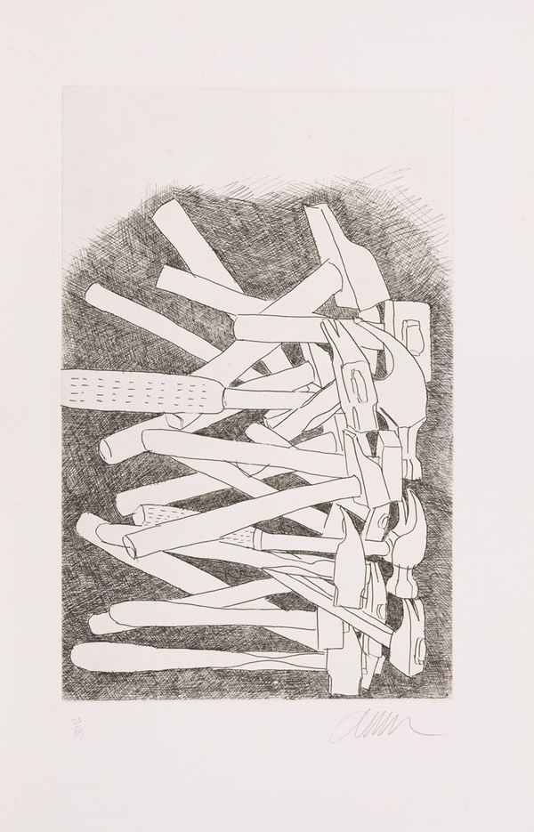 Arman : Martelli  - Acquaforte di cm. 40,5x26 - Asta Arte Moderna e Contemporanea, '800 e'900	 - Fabiani Arte