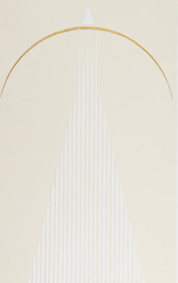 Elio Marchegiani - Grammatura di colore - Struttura con arco d'oro k 24