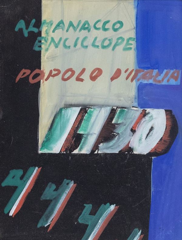 Mario Sironi : Popolo d'Italia  (1930)  - Tecnica mista su cartoncino - Asta Arte Moderna e Contemporanea - inizio Asta ore 15,30 - Fabiani Arte