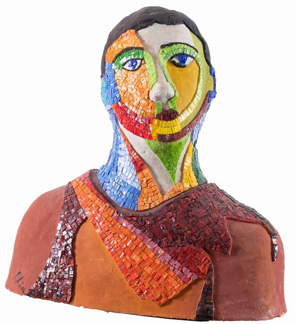 Sandro Chia : Senza titolo  (2005)  - Terracotta dipinta e mosaico - Asta Arte Moderna e Contemporanea - inizio Asta ore 15,30 - Fabiani Arte