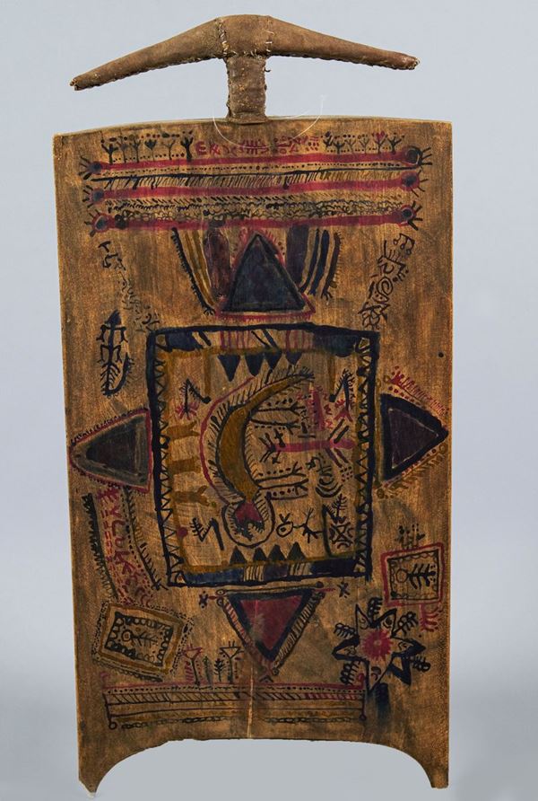 Tavola coranica Haussa  (XX secolo)  - Tavola in legno dipinta, h. cm. 74 - Asta Asta di Arte Etnografica e Tribale - Fabiani Arte