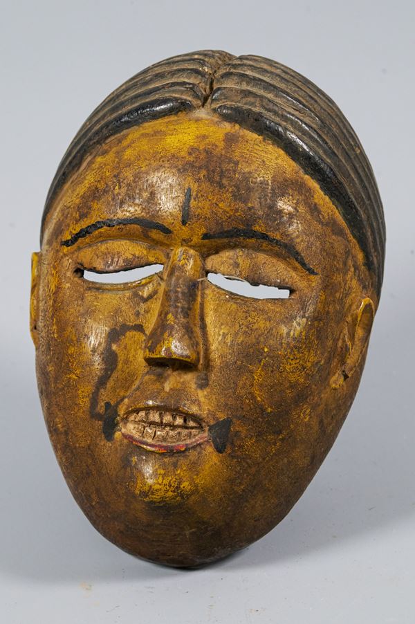 Maschera Ibibio  (Seconda metà XX secolo)  - Scultura in legno h. cm. 23 - Asta Asta di Arte Etnografica e Tribale - Fabiani Arte