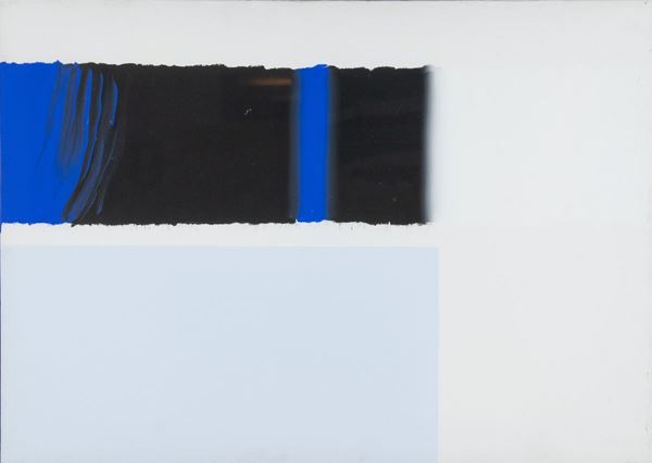 Ennio Finzi : Verso il blu  (1990)  - Olio su tela - Asta Arte Moderna e Contemporanea - Fabiani Arte