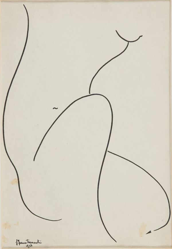 Giancarlo Franco  Tramontin : Nudo  (1967)  - China su carta - Asta Arte Moderna e Contemporanea - Fabiani Arte