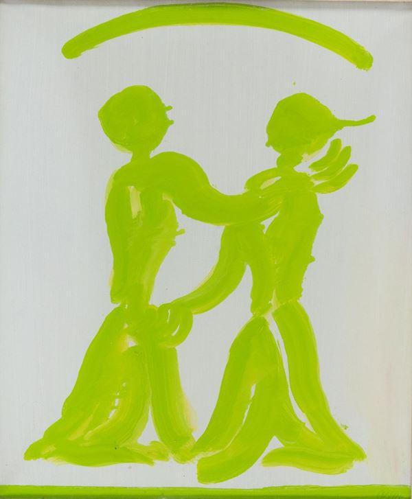 Virgilio Guidi : Incontro  (1969)  - Olio su tela - Asta Asta di Arte Moderna e Contemporanea '800 e '900 - Fabiani Arte
