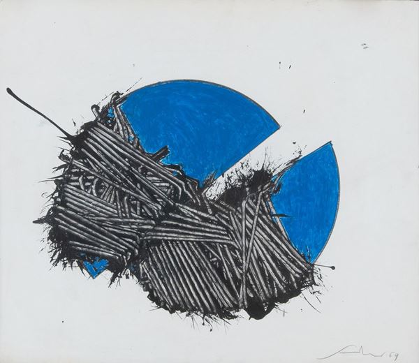 Emilio Scanavino : Senza titolo  (1969)  - Olio su cartone - Asta Asta di Arte Moderna e Contemporanea '800 e '900 - Fabiani Arte