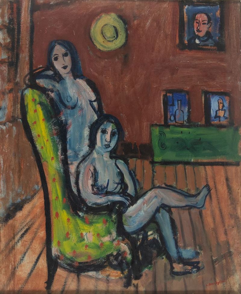 Cesare Breveglieri - Interno con Figure