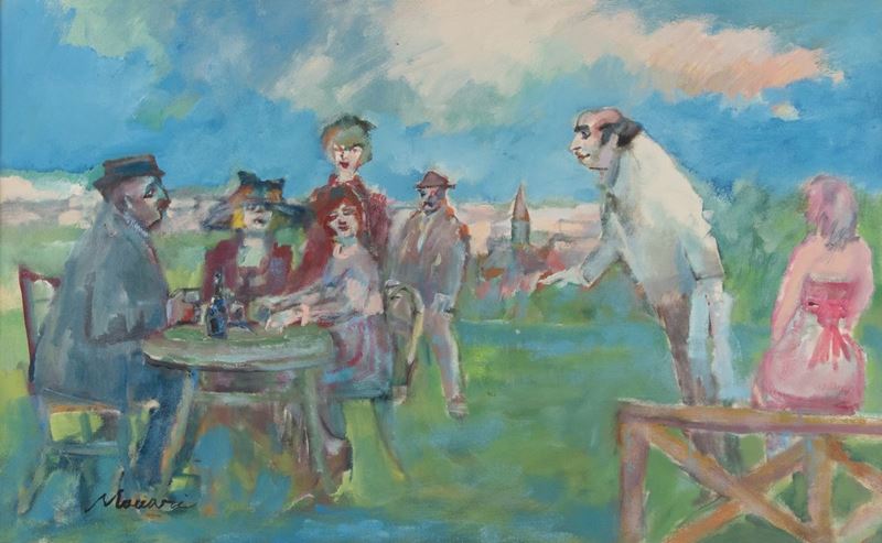 Mino Maccari - Paesaggio con Figure