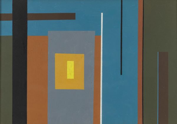 Giovanni Korompay : Fornace  (1952)  - Olio su tavola, - Asta Asta di Arte Moderna e Contemporanea '800 e '900 - Fabiani Arte