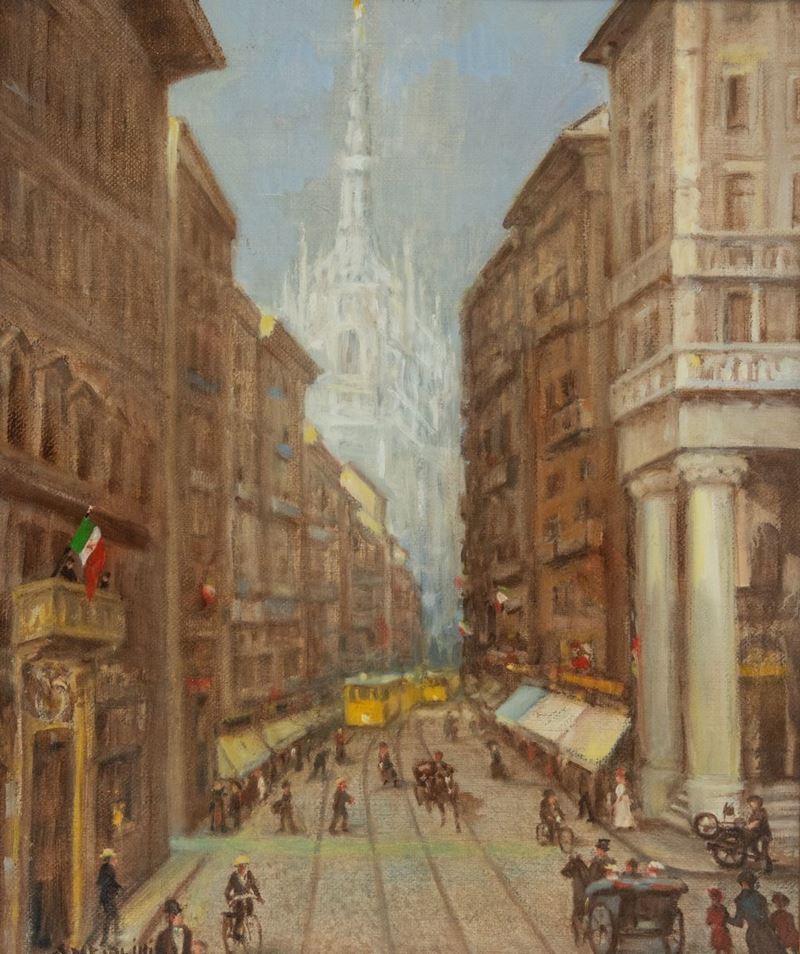 Attilio Angiolini - Veduta del Duomo di Milano