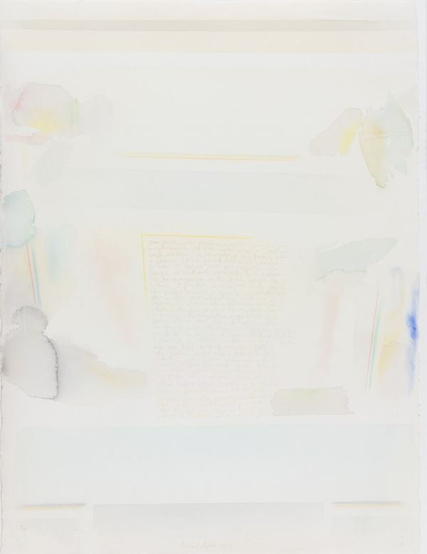 Riccardo Guarneri : Senza titolo  - Acquerello su carta a mano - Asta Asta di Arte Moderna e Contemporanea '800 e '900 - Fabiani Arte