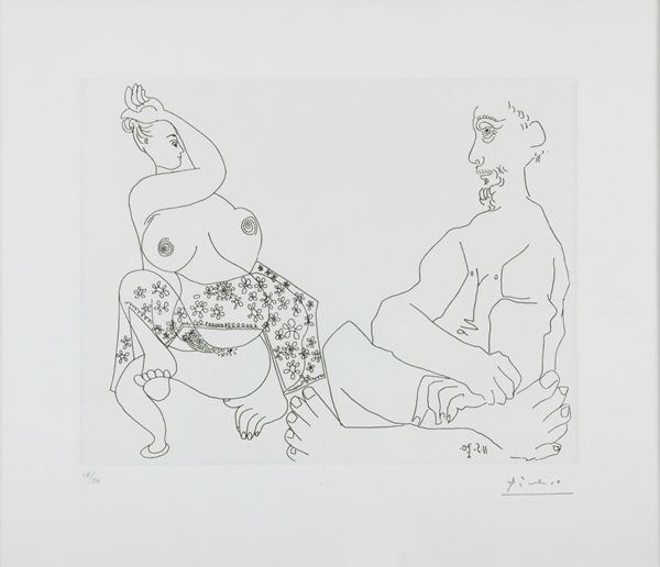 Pablo Picasso : Senza titolo  - Acquaforte di cm. 27x34,5 - Asta Asta di Arte Moderna e Contemporanea '800 e '900 - Fabiani Arte