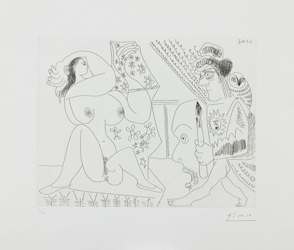 Pablo Picasso : Senza titolo  - Acquaforte di cm. 27,5x35 - Asta Arte Moderna e Contemporanea - Fabiani Arte