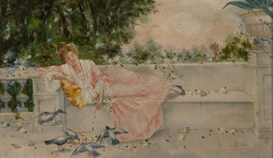 Nobildonna con Piccioni