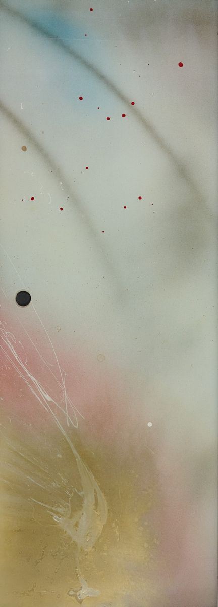 Lucio Fontana : Anta di armadio  (1952-53)  - Tecnica mista su vetro - Asta Asta di Arte Moderna e Contemporanea '800 e '900 - Fabiani Arte