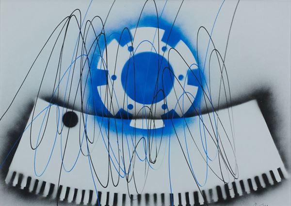 Roberto Crippa : Spirale  (Anni '65-'70)  - Olio su cartoncino intelato - Asta Asta di Arte Moderna e Contemporanea '800 e '900 - Fabiani Arte