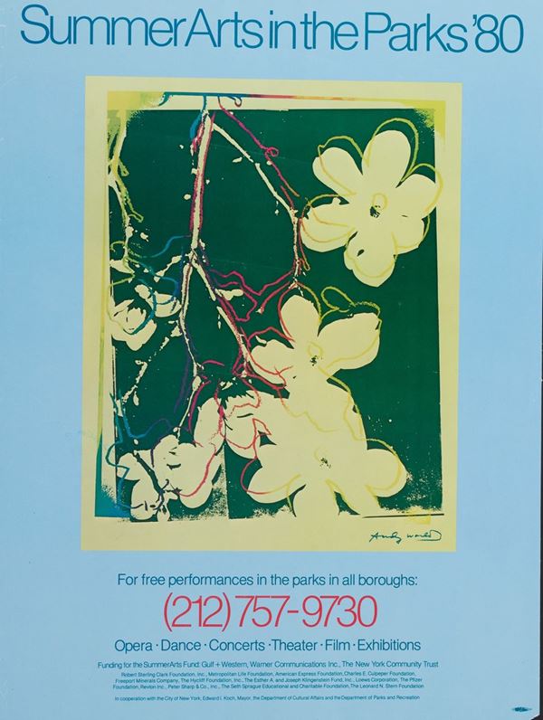 Andy Warhol : Summer Arts in the Parks '80  - Poster - Asta Asta di Arte Moderna e Contemporanea '800 e '900 - Fabiani Arte
