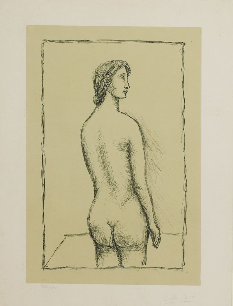 Carlo Carrà - Nudo di Schiena