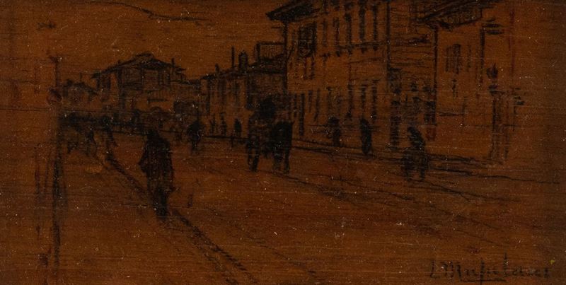 Luigi Michelacci - Corso con Carrozza e Passanti