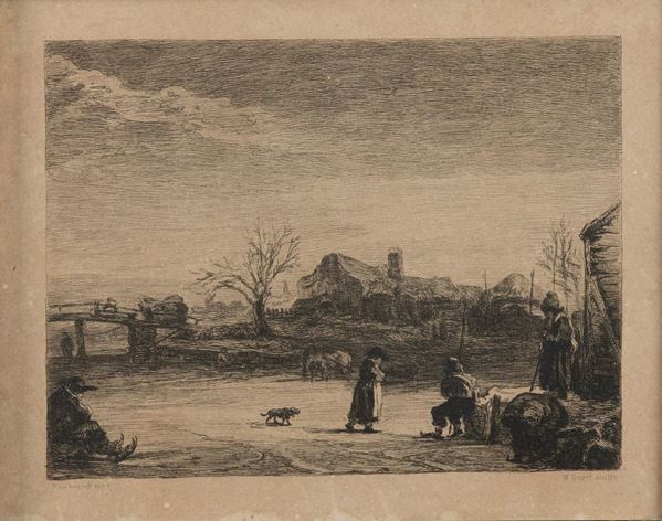 Van Rijn Rembrandt - Paesaggio con figure