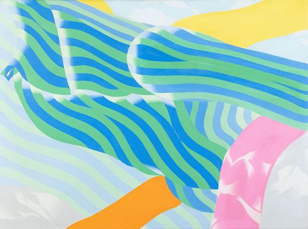 Umberto Buscioni : Particolari - da matrimonio sotto le bandiere  (1969)  - Olio su tela - Asta Asta di Arte Moderna e Contemporanea '800 e '900	 - Fabiani Arte