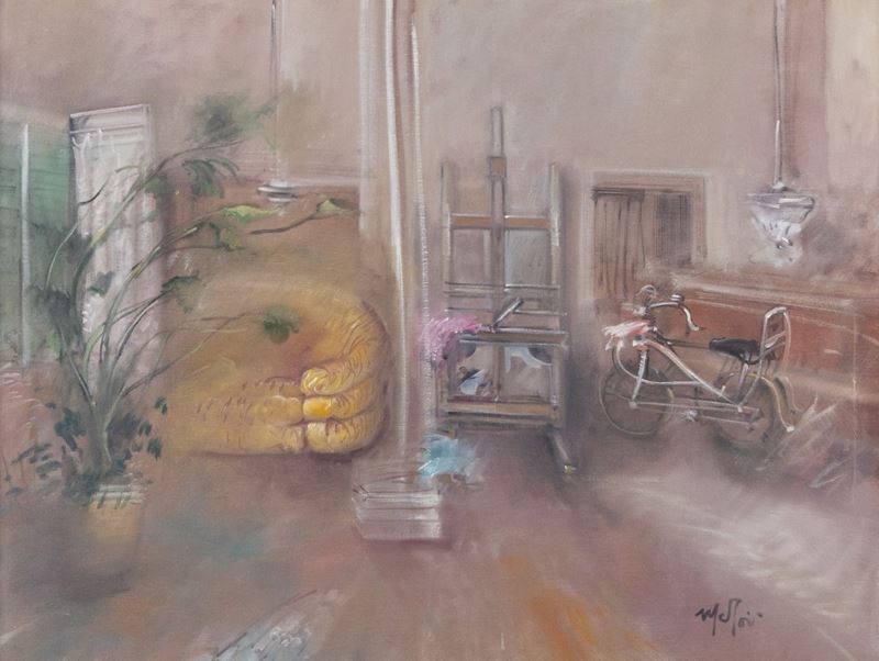 Mario Madiai - Interno con Bicicletta