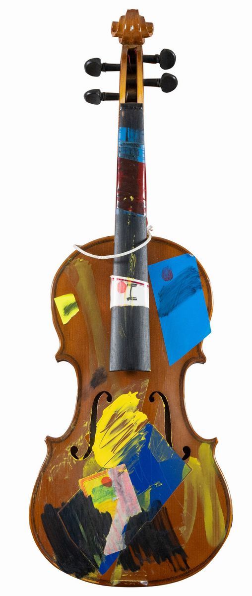 Giuseppe Chiari : Violino  (Anni 2000)  - Intervento su violino - Asta Asta di Arte Moderna e Contemporanea '800 e '900	 - Fabiani Arte