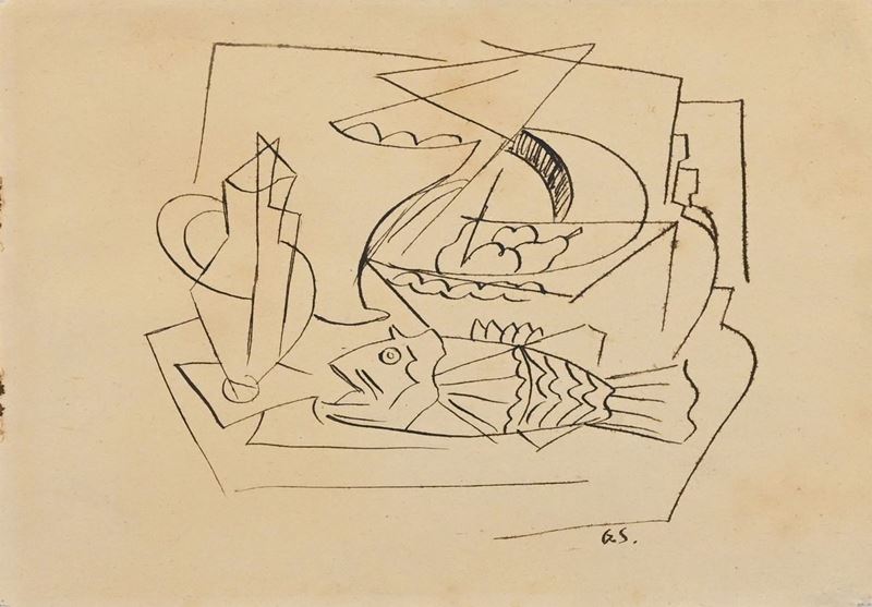 Gino Severini - Natura Morta con Pesce