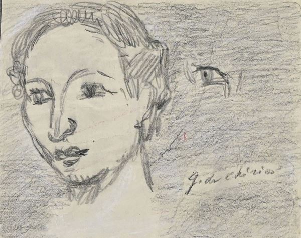 Giorgio De Chirico - Studio di volto femminile